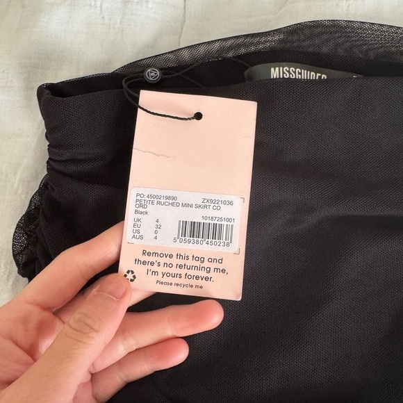 NWT Misguided Black Ruched Mini Skirt Size 0 - Picture 5 of 10